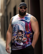 T-shirt sans manches imprimé grande taille pour homme